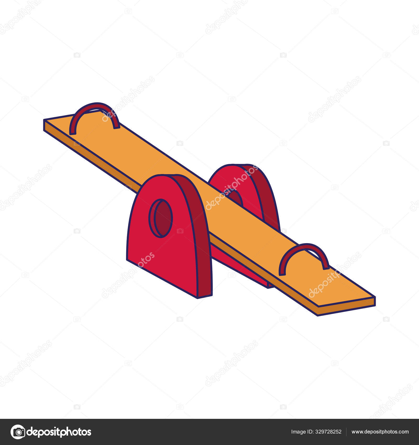 Playground seesaw icon image flat design Stock Vector by