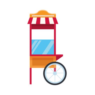 patlamış mısır arabası simgesi, düz dizayn