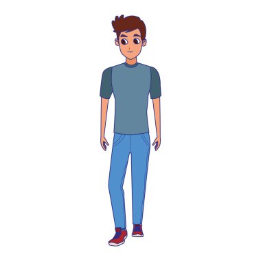 young man wearing casual clothes icon