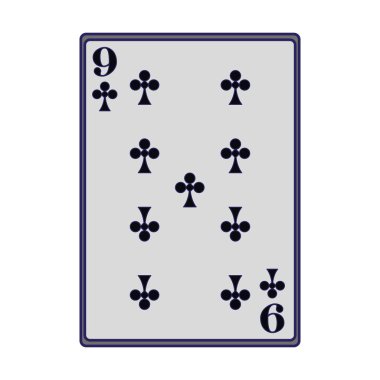 9 of kulüp kartı simgesi, düz tasarım