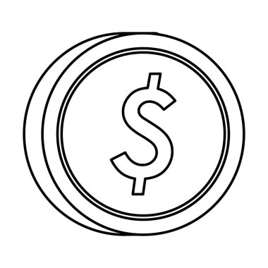 Bozuk para dolar izole edilmiş simgesi