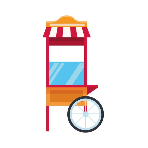Popcorn cart icon, flat design — ストックベクタ