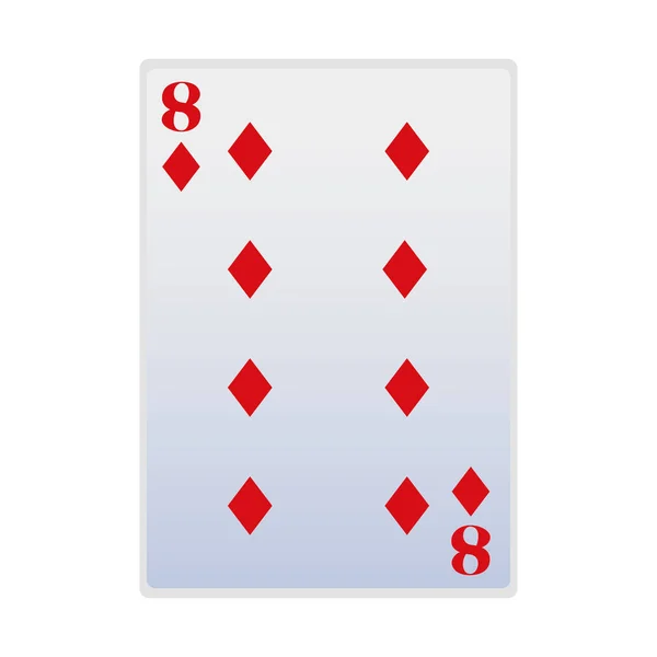 Acht van diamanten kaart pictogram, kleurrijk ontwerp — Stockvector