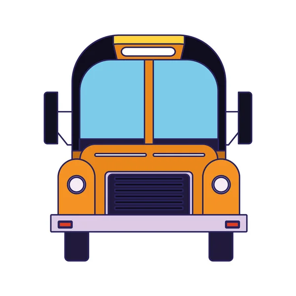 Front view of school bus icon, colorful design — 스톡 벡터