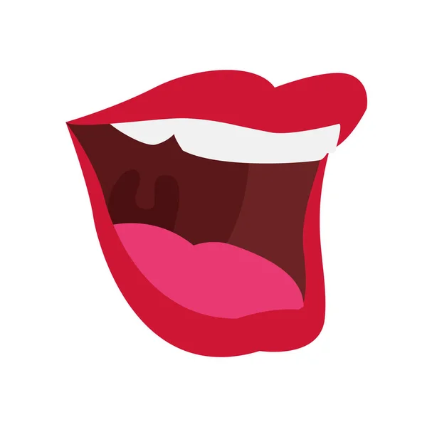 Female mouth icon, flat design — 스톡 벡터