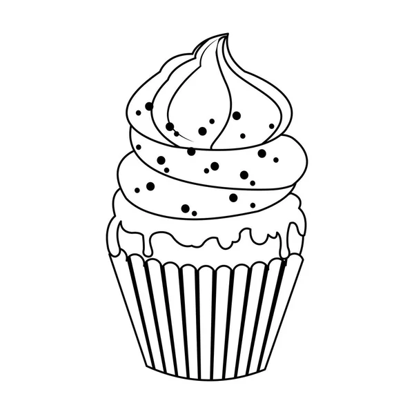Dulce cupcake icono, diseño plano — Archivo Imágenes Vectoriales
