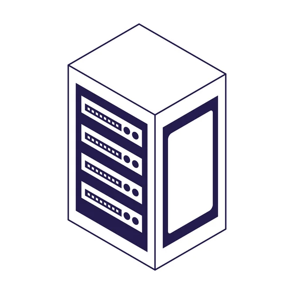 Pictogram dataserver centrum, plat ontwerp — Stockvector