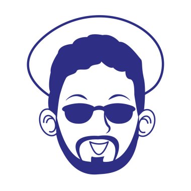 Güneş gözlüklü ve şapkalı afro adam.