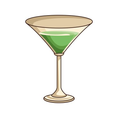 Martini kokteyli ikonu, düz tasarım.