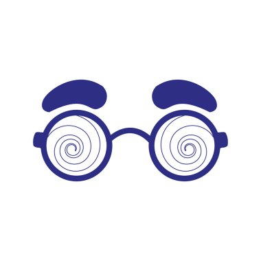 çılgın gözlük simgesi, düz tasarım