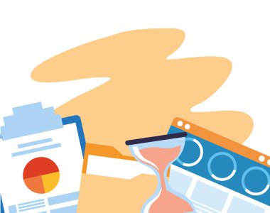 Kum saati ve web pencereli pano ve dizin