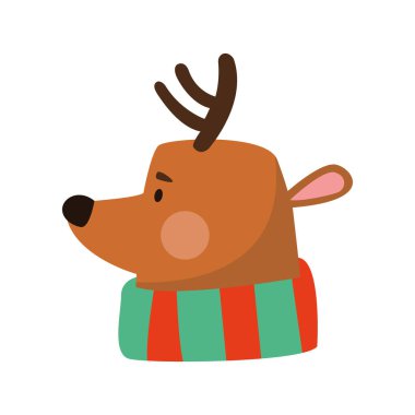 Renkli eşarplı Noel geyiği