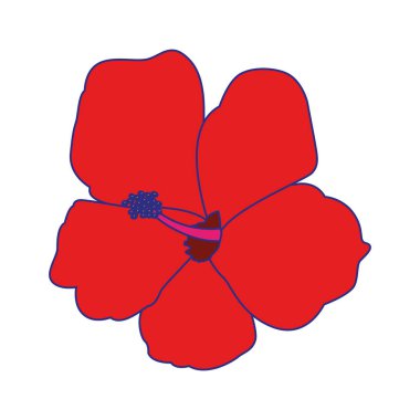 tropikal çiçek simgesi, renkli tasarım