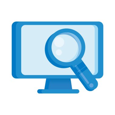 büyüteçle masaüstü bilgisayar görüntüsü