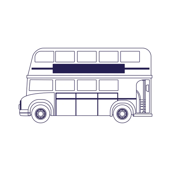 Classic london bus icon, flat design — Stock Vector