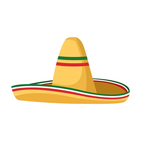 Diseño aislado de vector de sombrero mexicano — Archivo Imágenes Vectoriales
