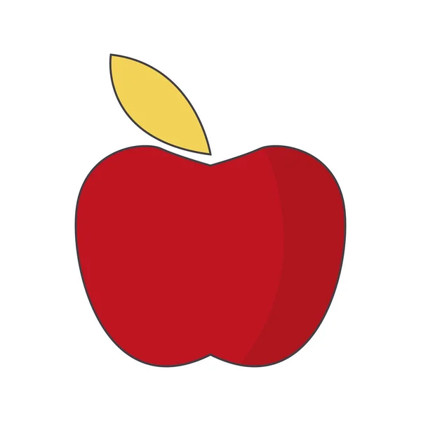 Icône de fruits de pomme rouge, design coloré — Image vectorielle