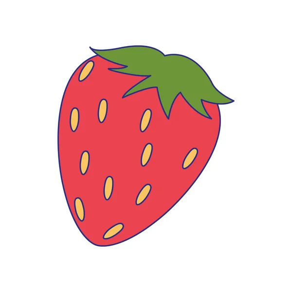 Strawberry fruit icon, colorful design — Stock Vector