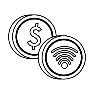 Bozuk para ile kablosuz bağlantı sinyal düğmesi