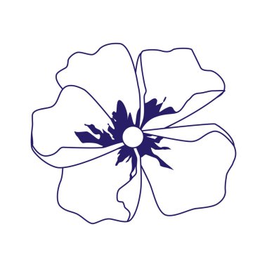 Tropik çiçek simgesi, düz tasarım