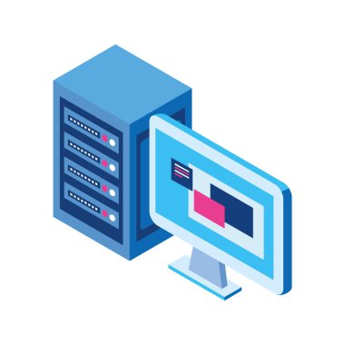 computer and data server center icon