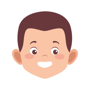 çizgi film çocuğu yüz simgesi, düz tasarım