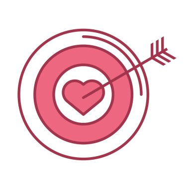 Kalp ikonuyla mutlu sevgililer günü hedefi