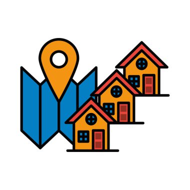 kağıt harita ve pin konumu ile ön cephe