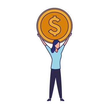 Avatar iş kadını elinde büyük bir para tutuyor.