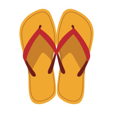 Plaj sandaletleri simgesi, düz tasarım