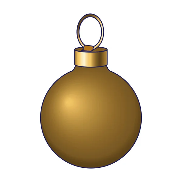 Goldene Weihnachtskugel-Ikone, flaches Design — Stockvektor