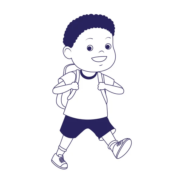 Kreslený šťastný chlapec ikona, plochý design — Stockový vektor