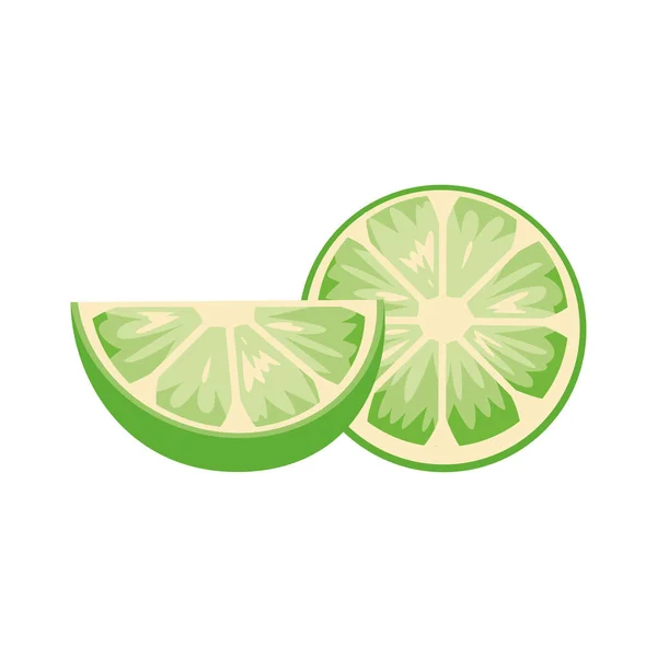 Icono de limón a la mitad, diseño plano — Vector de stock