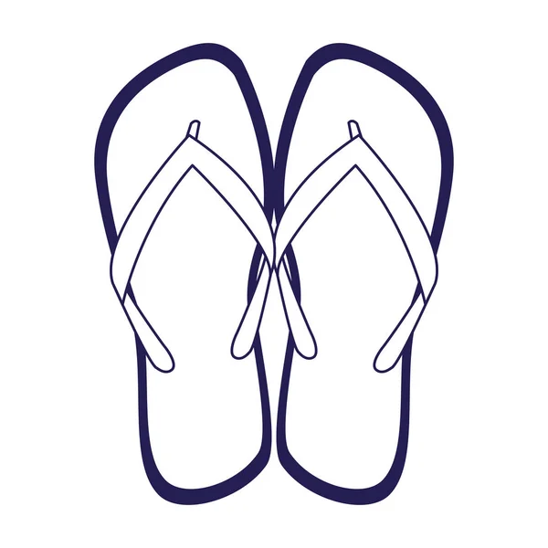 Beach sandals icon, flat design — Stock Vector