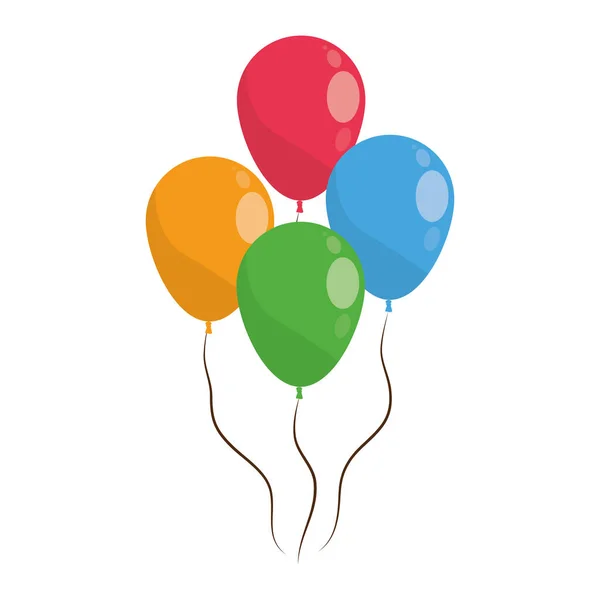 Ícone de balões coloridos, design plano —  Vetores de Stock