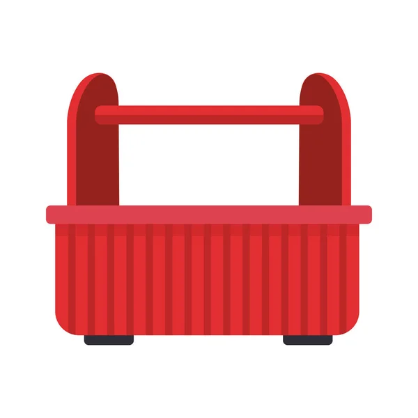 Scatola degli attrezzi rossa, progettazione di strumenti di riparazione — Vettoriale Stock
