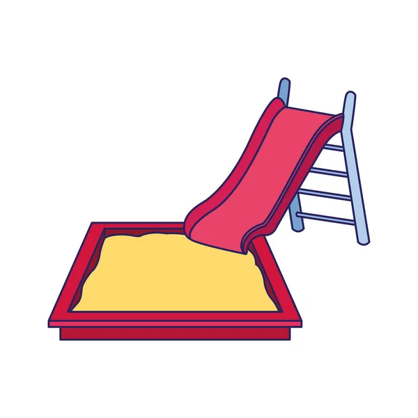 Playground slide and sandbox, flat design — 스톡 벡터