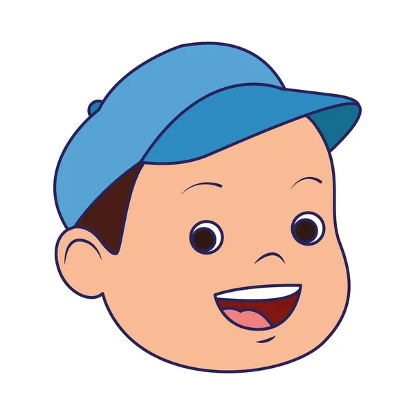 Καρτούν αγόρι φορώντας ένα εικονίδιο καπέλο, επίπεδη σχεδίαση — Διανυσματικό Αρχείο
