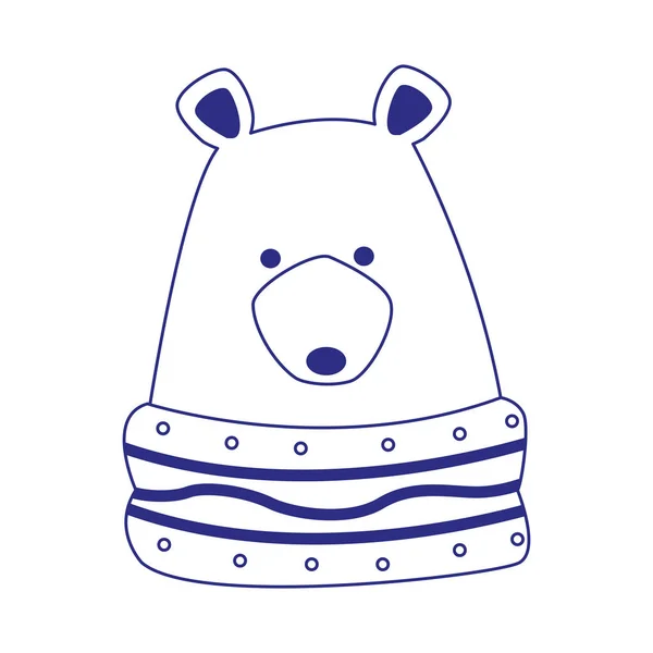 Boże Narodzenie niedźwiedź grizzly ikona — Wektor stockowy