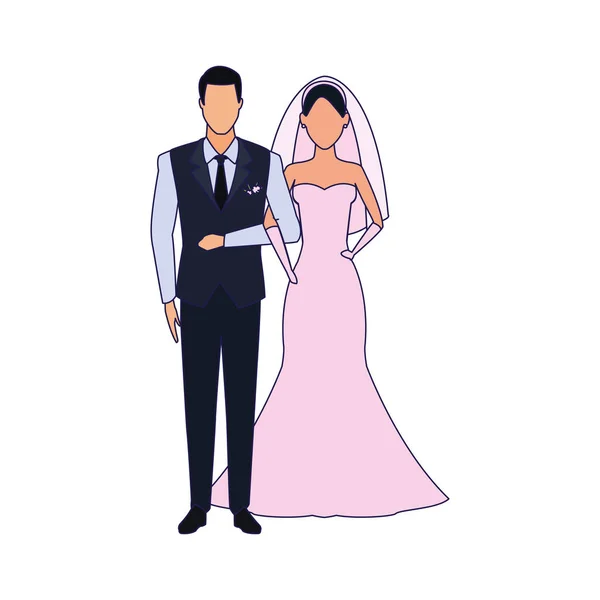 Avatar married couple icon, flat design — Stock Vector