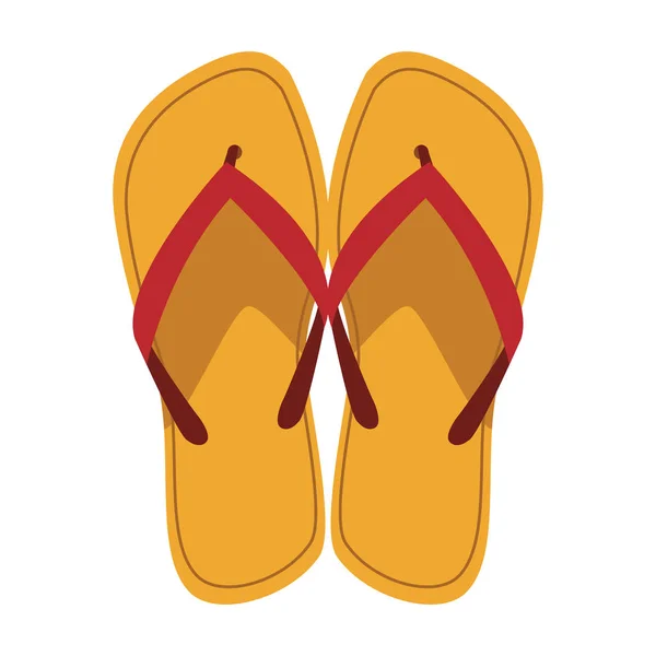 Sandalias de playa icono, diseño plano — Vector de stock