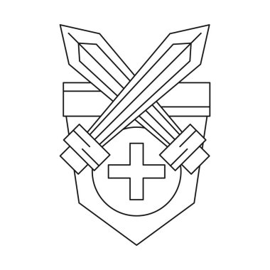 kalkan ve kılıçlar izole edilmiş simge