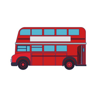 Klasik Londra otobüs simgesi, düz tasarım