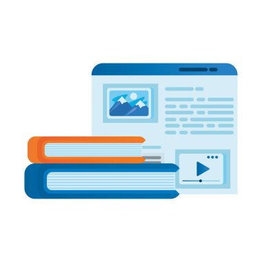 Kitaplı web sayfası penceresi şablonu