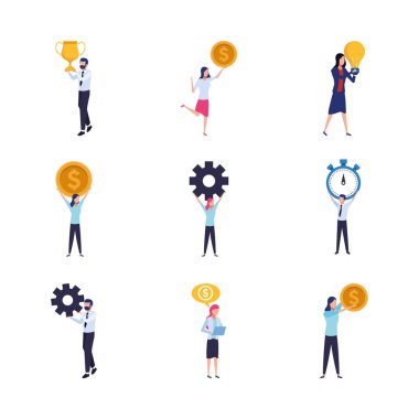 para ve iş adamları simgesi seti