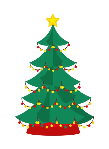 Pino de navidad icono decorativo — Vector de stock