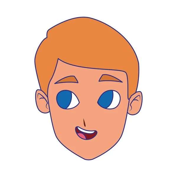 Ícone de cara de menino feliz bonito, design colorido —  Vetores de Stock