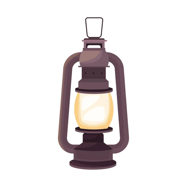 Icona della lanterna da campeggio, design piatto — Vettoriale Stock