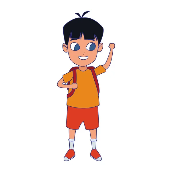 Cartoon Junge trägt lässige Kleidung, buntes Design — Stockvektor