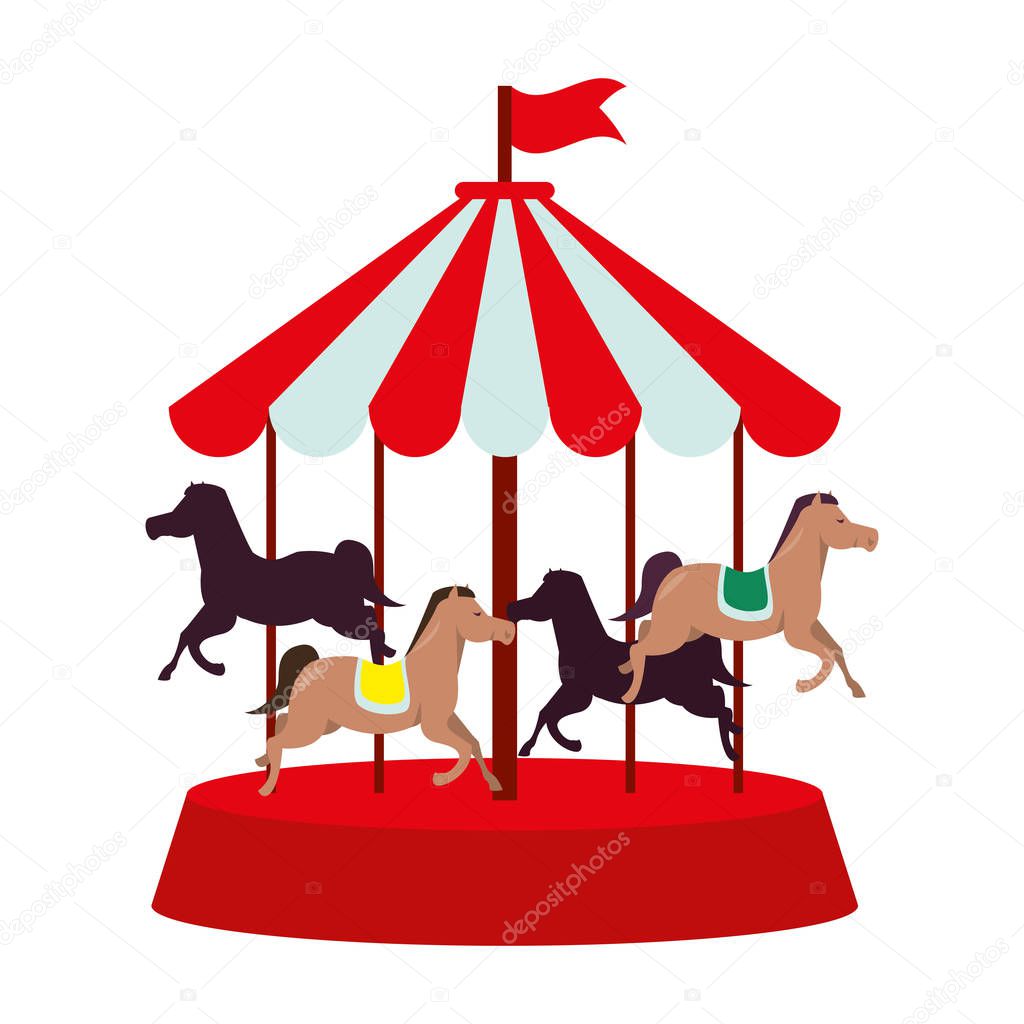 carrousel park attraction isolated icon
